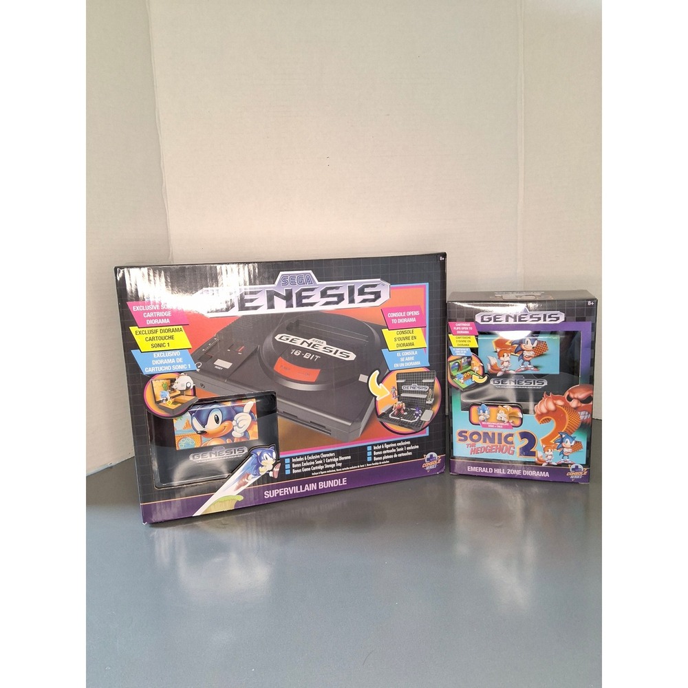 Sega Genesis Supervillain Bundle &โ Sonic 2 Emerald Hill Zone Diorama Set Wilder